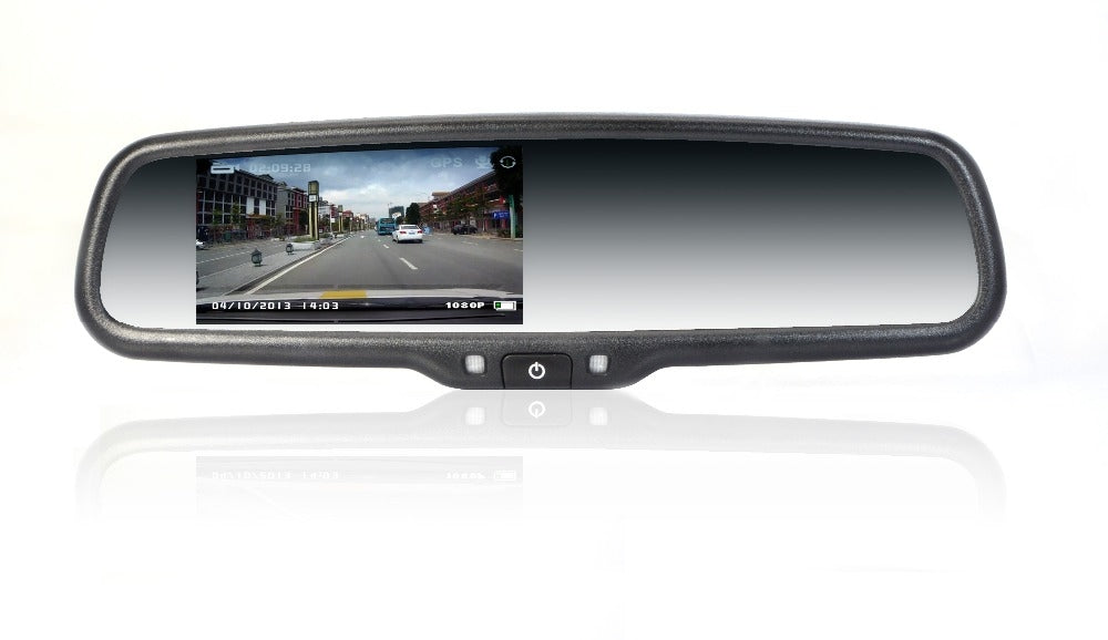 License plate mounted backup camera, Mirror with dash cam and DVR