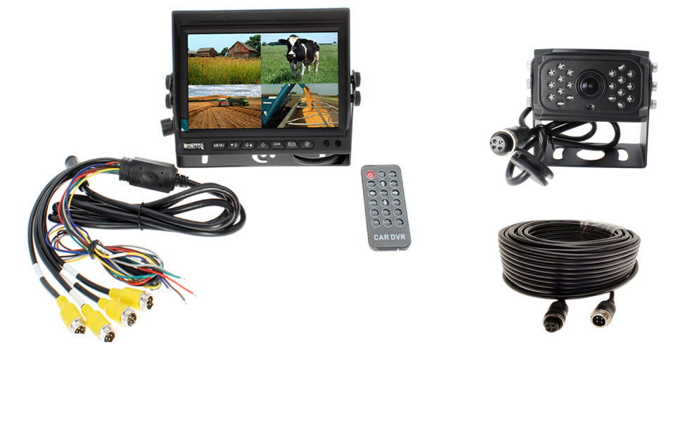 7" Quad High Definition Screen with DVR + 1 AHD Camera System