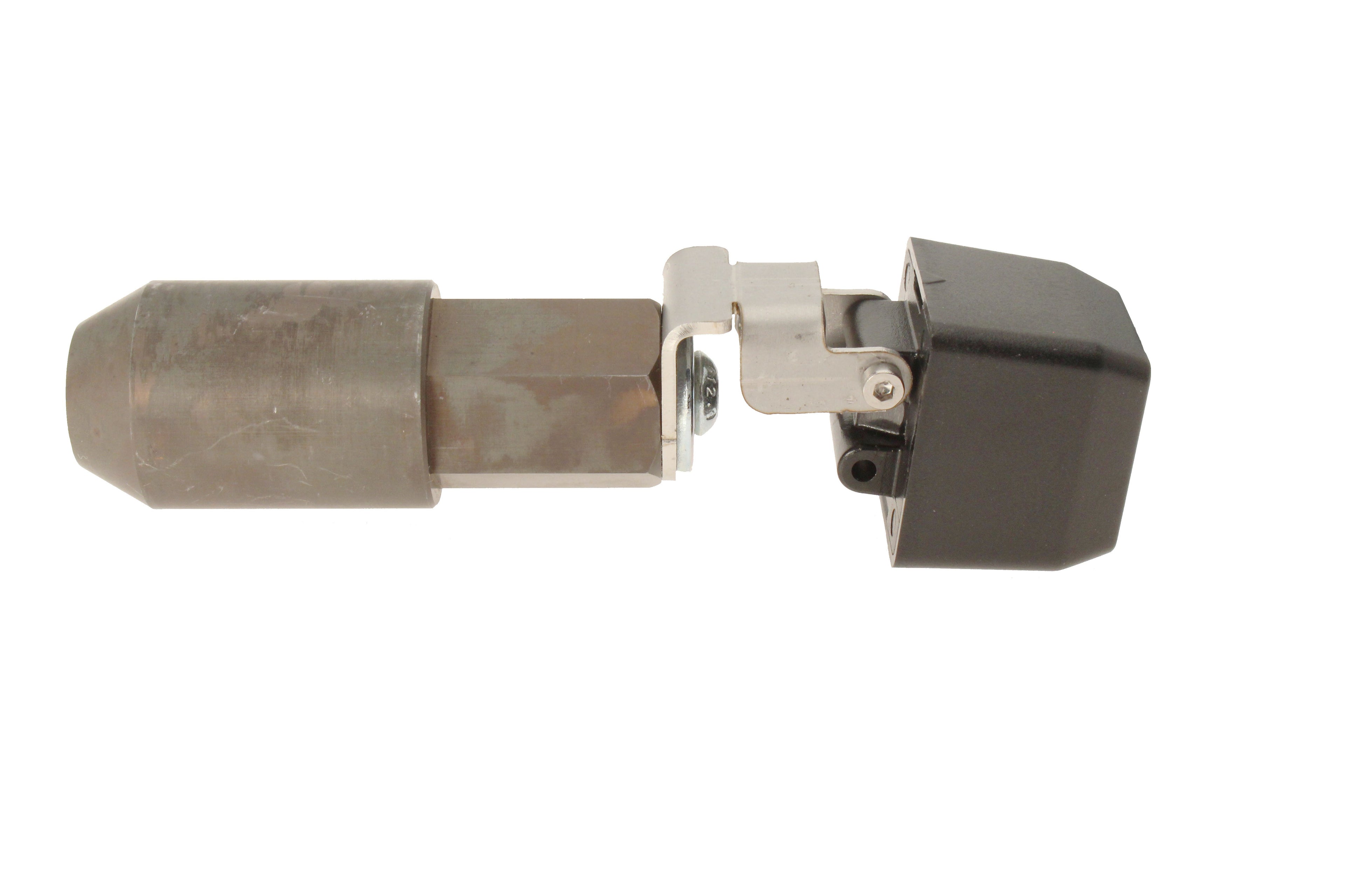 Side view of lug mount bracket for GM 1500 tailgate camera relocation, angle 2