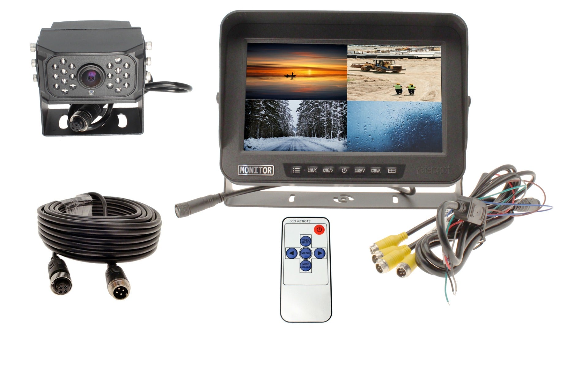 EVI Systems-10" High Definition Quad Screen + 1 AHD Camera -Complete System-WATERPROOF