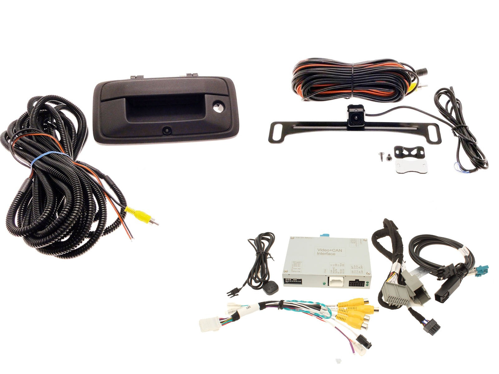 Front & Rear Tailgate Camera Kit for 7" IOB Factory Display, Fits 2016-2018 Sierra,Silverado