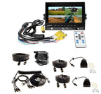 7" Quad Screen High Definition trailer camera kit with DVR - 1 AHD rear cam, 2 AHD side cams
