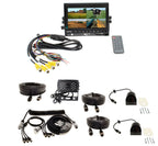 7" Quad Screen High Definition trailer camera kit with DVR - 1 AHD rear cam, 2 AHD side cams