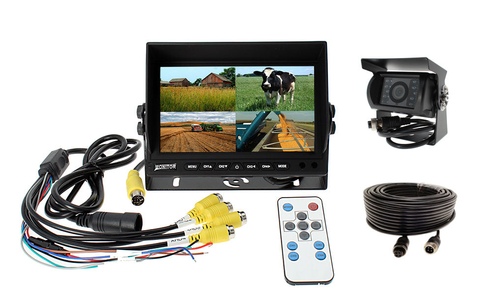 7" Quad High Definition Screen with DVR + 1 AHD Camera System
