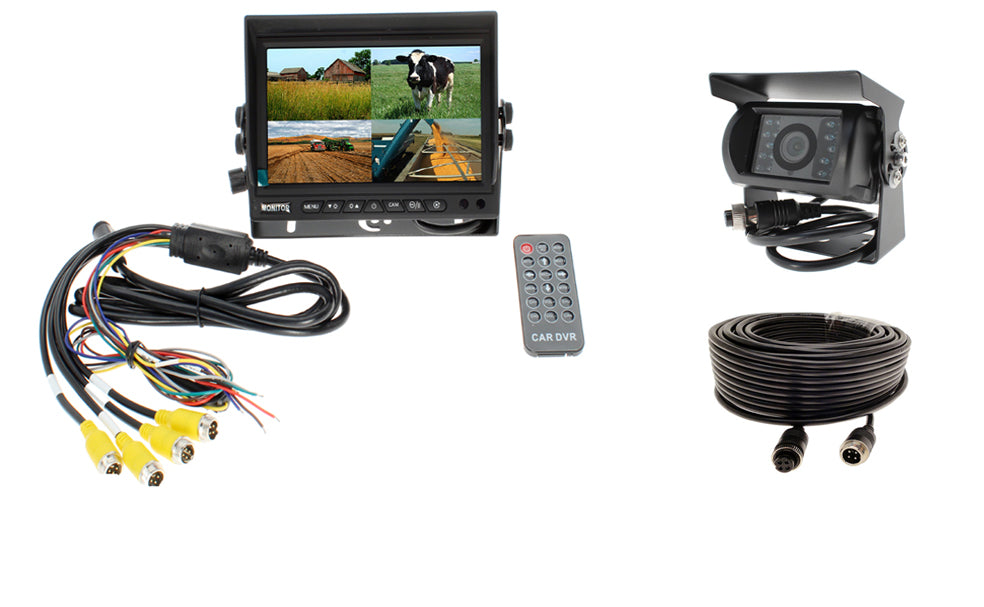 7" Quad High Definition Screen with DVR + 1 AHD Camera System