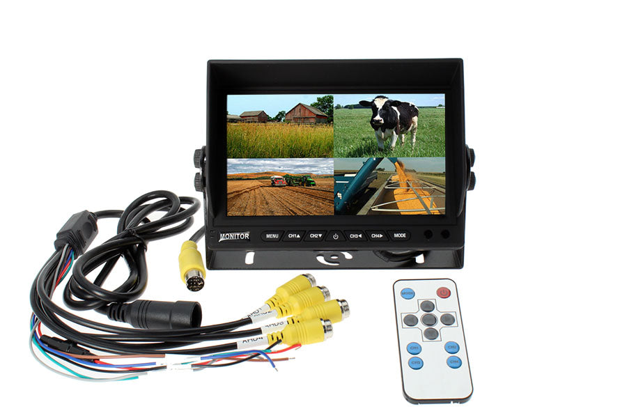 7" Quad High Definition Screen with DVR + 2 AHD Camera System