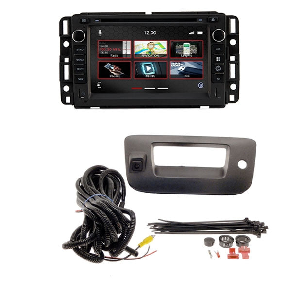 N7-GM2007 PRO Radio Nav System with Premium Tailgate Handle Camera, Fits 2007-2013 Silverado,Sierra,