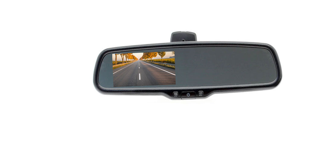 Universal Mirror with Built In Dash Cam and DVR, 4.3 Inch Display