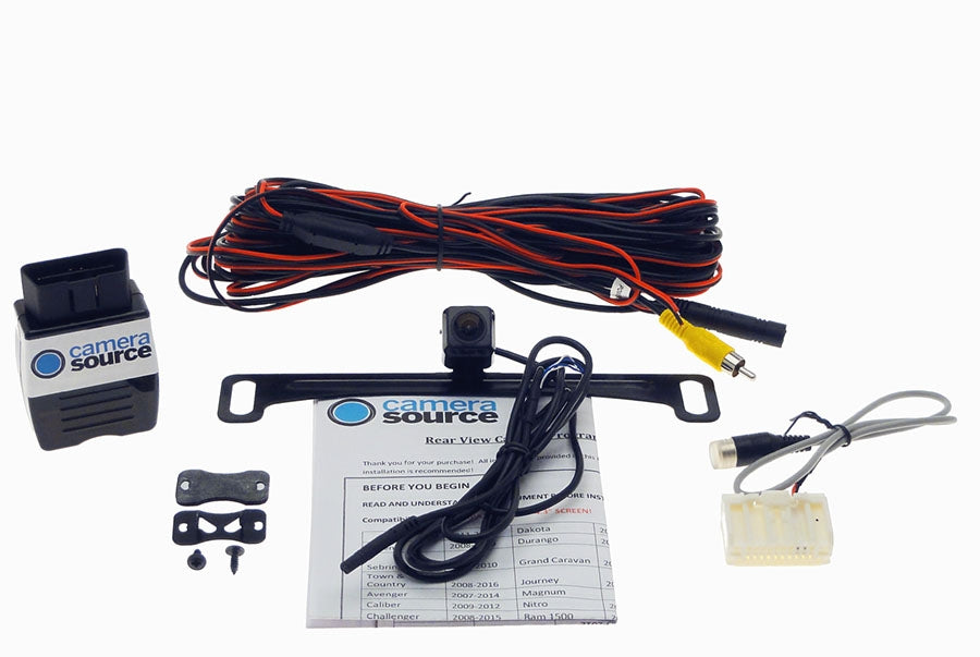 Universal backup camera with OBD Programmer for Factory Display, Fits 2011-17 Dodge Journey