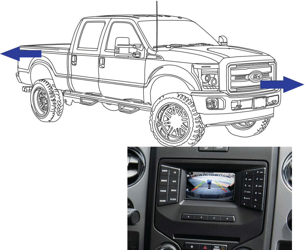 Front & Rear Camera Kit  for 4.2" Display, Fits 2013-16 Super Duty