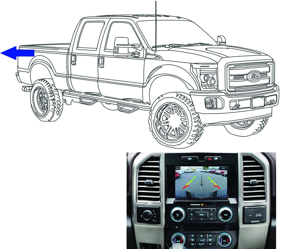 Rear Emblem Camera Kit for 8" Display, Fits 2013-16 Super Duty