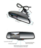 Universal Mirror with Built In Dash Cam and DVR, 4.3 Inch Display
