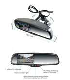 License plate mounted backup camera, Mirror with dash cam and DVR