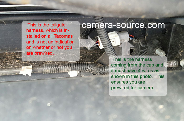 Backup Camera for Factory Radios - Opt. Pop and Lock, Fits 2014-2015 Toyota® Tacoma