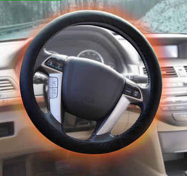Heated steering wheel cover