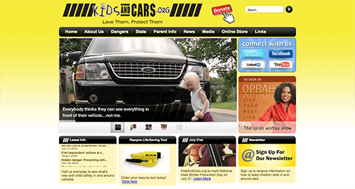 Kids and Cars is an important advocacy group for children's safety features in vehicles